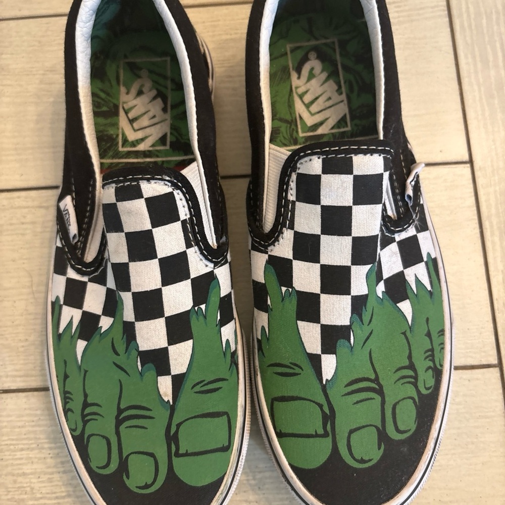 Marvel Kids Slip-On Sneakers - Black, Green, and White